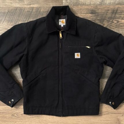 VTG Carhartt Detroit Jacket Small Black J001 BLK Blanket Lined Made In USA 90s